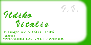 ildiko vitalis business card